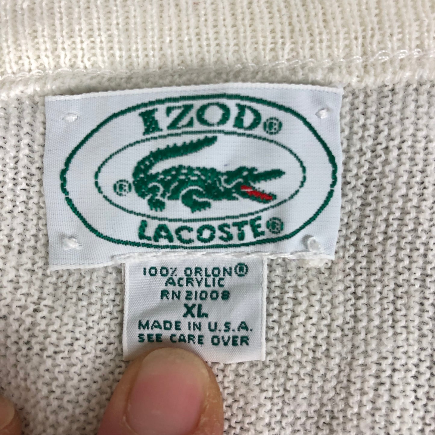 Vintage Lacoste V-Neck Sweater (XL)