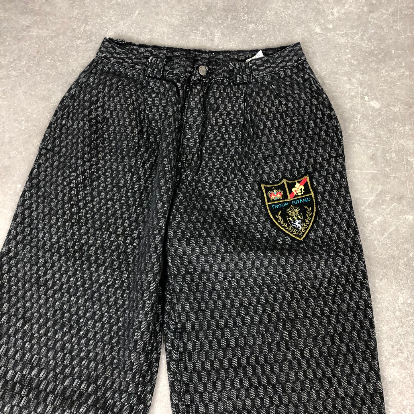 Vintage Checked Stoffhose (S)