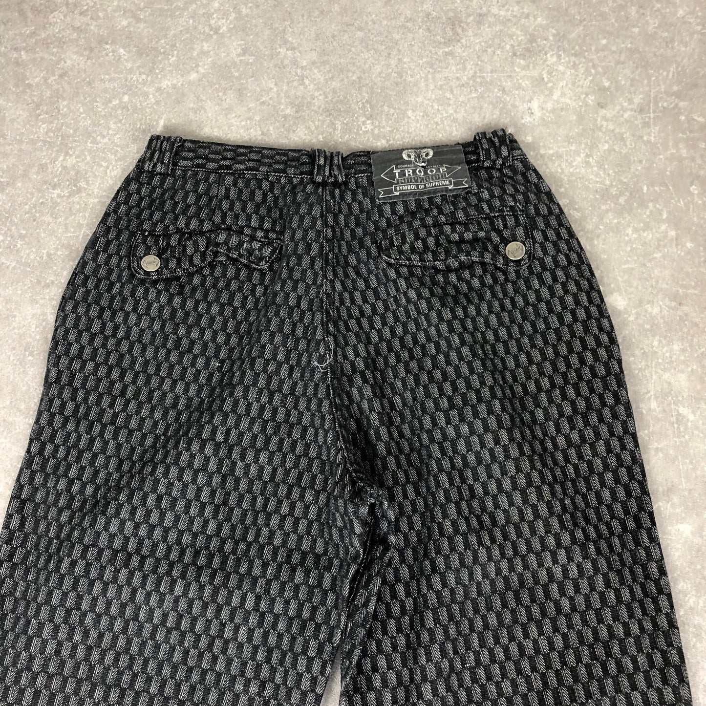 Vintage Checked Stoffhose (S)